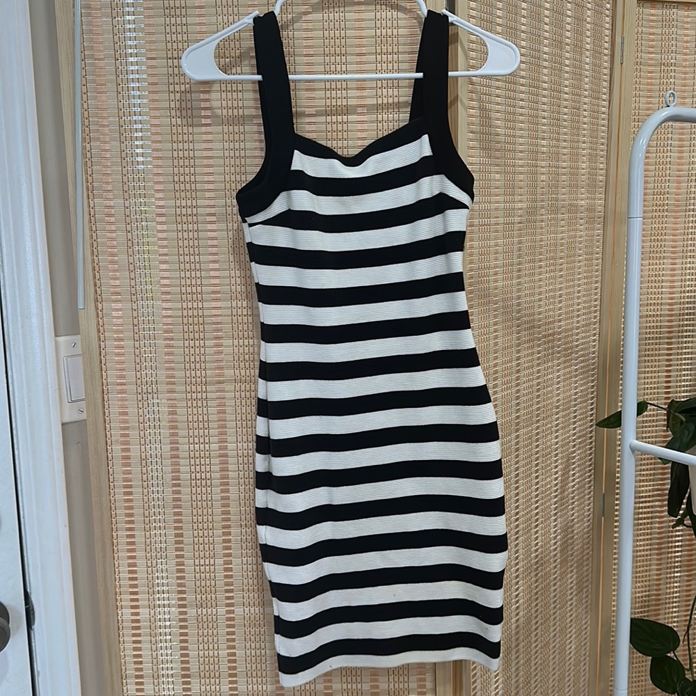 XS Juicy Couture Black & White Striped Dress